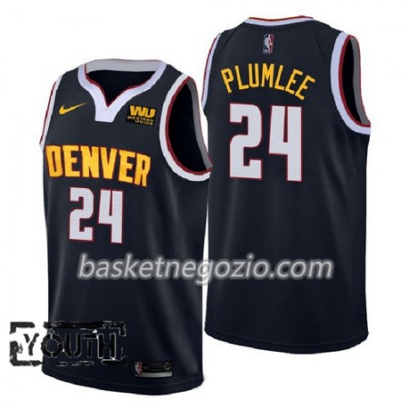 Canotte Bambino Denver Nuggets Mason Plumlee 24 2018-2019 Nike Navy Swingman